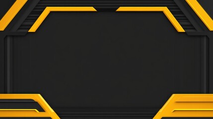Poster - Modern Yellow and Black Frame with Geometric Design Elements