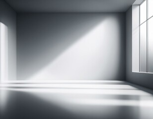 Wall Mural - blurred abstract white studio background for product presentation empty room with shadows of window display product