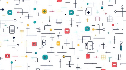 Poster - Abstract Pattern Design with Geometric Shapes and Vivid Colors