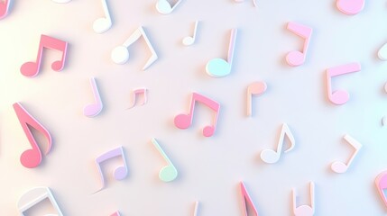 Poster - Colorful Musical Notes on Light Background for Creative Projects