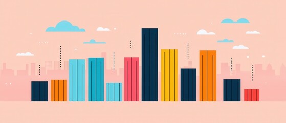 Poster - Pastel Background Infographics concept. Soft Pastel Themed Infographic Visualizing Small Business Data Metrics