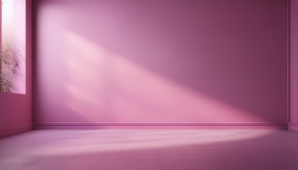 Wall Mural - abstract pink color gradient studio background for product presentation empty room with shadows of window 3d purple room with copy space blurred backdrop