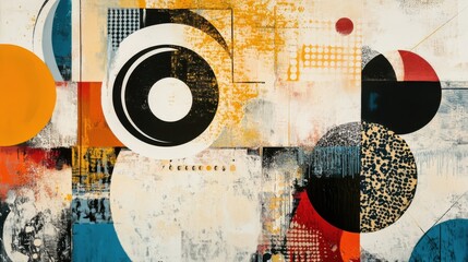 Poster - Abstract geometric art with vibrant colors and bold shapes