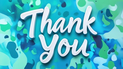 Poster - Colorful Abstract Background with Thank You Text and Elements