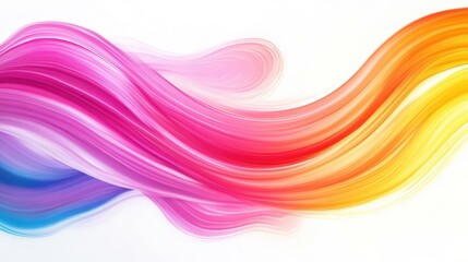 Poster - Colorful Flowing Abstract Waves in Pink, Yellow, and Blue Tones