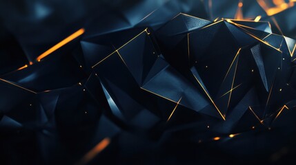 Poster - Abstract Geometric Background with Dark Blue and Orange Accents