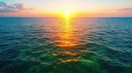 Poster - Top view of calm sea water with clear details and a large body of water background