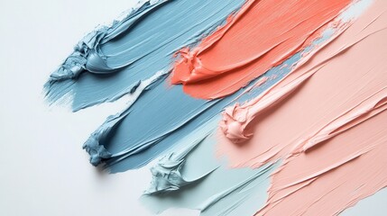 Poster - Colorful Paint Strokes on White Background for Artistic Projects
