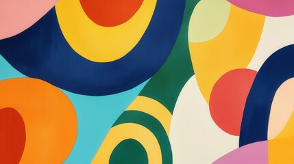 Poster - Colorful Abstract Geometric Design with Bold Shapes and Curves
