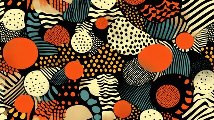 Poster - Vibrant Abstract Pattern with Colorful Shapes and Textures