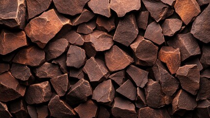 Poster - Close up of a pile of brown rocks with detailed textures under studio lighting conditions