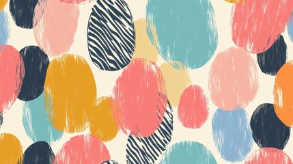 Poster - Playful Colorful Abstract Background with Diverse Round Shapes