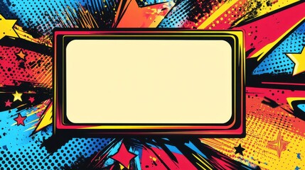 Poster - Vibrant Comic Style Background with Bold Colors and Dynamic Elements