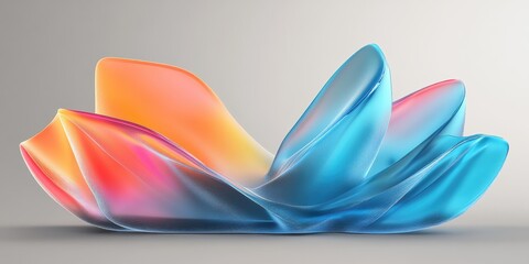 Poster - Abstract shape with vibrant gradient colors in artistic 3d illustration