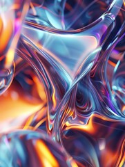 Poster - A glass vortex splits colors, creating a mesmerizing effect enhanced by soft, transparent lighting