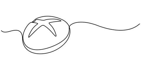Fototapete - One continuous line drawing of a slice of bread. Simple design for breakfast and food concepts, Continuous line art drawing Bread in the form of a baguette Long sandwich bread. bakery and pro concept