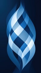 Poster - Abstract blue wave pattern on a dark background creating a sense of depth and movement for modern design and technology