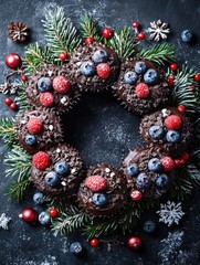 Poster - Christmas Wreath Made of Chocolate