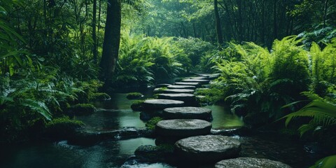 Sticker - STEPPing Stones in Forest Stream