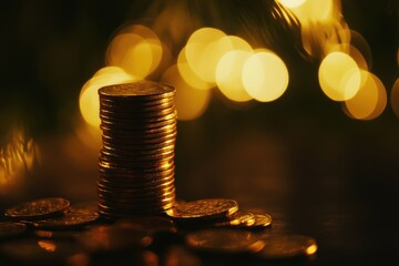 Wall Mural - Stack of Coins