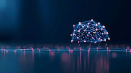Poster - An intricate network of connected dots illustrating the concept of connectivity and digital communication