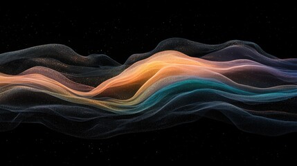 Poster - Creating vibrant light waves digital space abstract art dark background close-up visual harmony