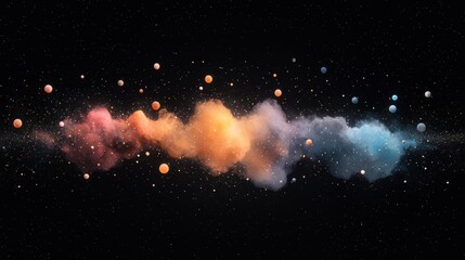 Poster - cosmic explosion of colorful nebulae outer space digital art galactic environment artistic perspecti