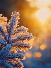 Wall Mural - pine tree covered in snow