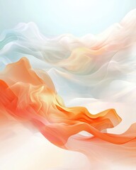 Poster - Flowing abstract art in soft shades digital medium minimalistic tranquil environment