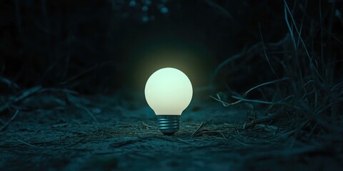 Wall Mural - Light Bulb in Forest