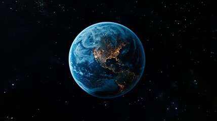 Wall Mural - an incredible satellite view of earth from space, showcasing the beautiful blue planet. the horizon 