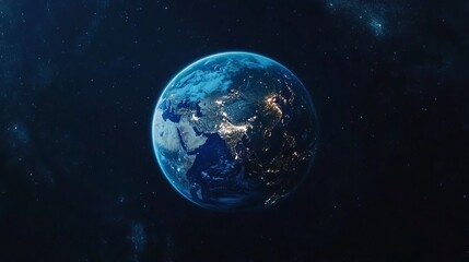 Wall Mural - an incredible satellite view of earth from space, showcasing the beautiful blue planet. the horizon 