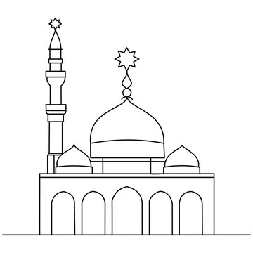 Elegant Islamic Architecture Line Art Design
