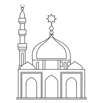Elegant Islamic Architecture Line Art Design