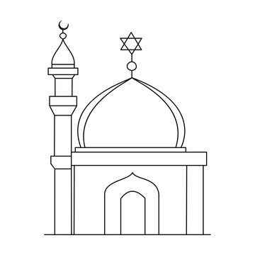 Elegant Islamic Architecture Line Art Design