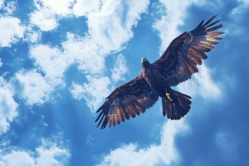 Sticker - Bird Flying Over Cloudy Sky