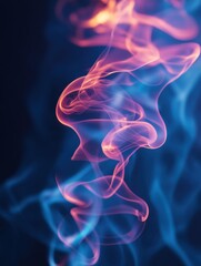 Poster - Ethereal dance of vibrant smoke against a dark backdrop creating a mesmerizing abstract composition with fluid and graceful forms