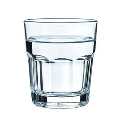 Poster - clear glass filled with water, showcasing its transparency and simplicity. glass has modern design, perfect for any setting