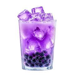 Aufkleber - Refreshing purple drink with ice and blueberries, perfect for summer
