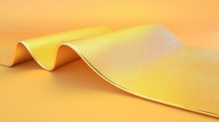 Poster - Abstract yellow wave texture with curved patterns in vibrant yellow light