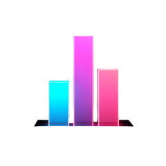 Fototapete - Digital bar graph in vibrant colors representing data visualization
