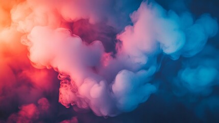Poster - Vibrant clouds blend in a mesmerizing display of colors, swirling gracefully against a twilight backdrop, evoking wonder and tranquility