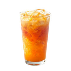 Poster - Refreshing iced tea with vibrant orange hues and ice cubes