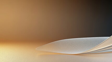 Poster - Abstract curved glass sheet on gradient background with textured surface