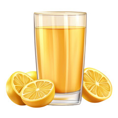 Poster - Fresh lemon juice in glass with sliced lemons beside it, showcasing vibrant yellow color and refreshing appearance. Perfect for summer drinks or cocktails