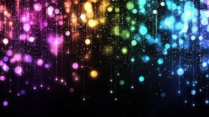 Poster - Vibrant abstract rainbow light trails and sparkling bokeh effects