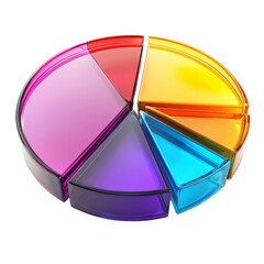 Leinwandbilder - Colorful pie chart with transparent segments representing data visualization