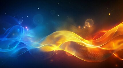 Aufkleber -  Vibrant abstract background with intersecting lines created using a combination of techniques.