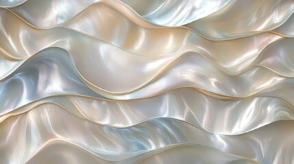 Poster - abstract pearl texture with iridescent waves and soft glow reflecting elegance