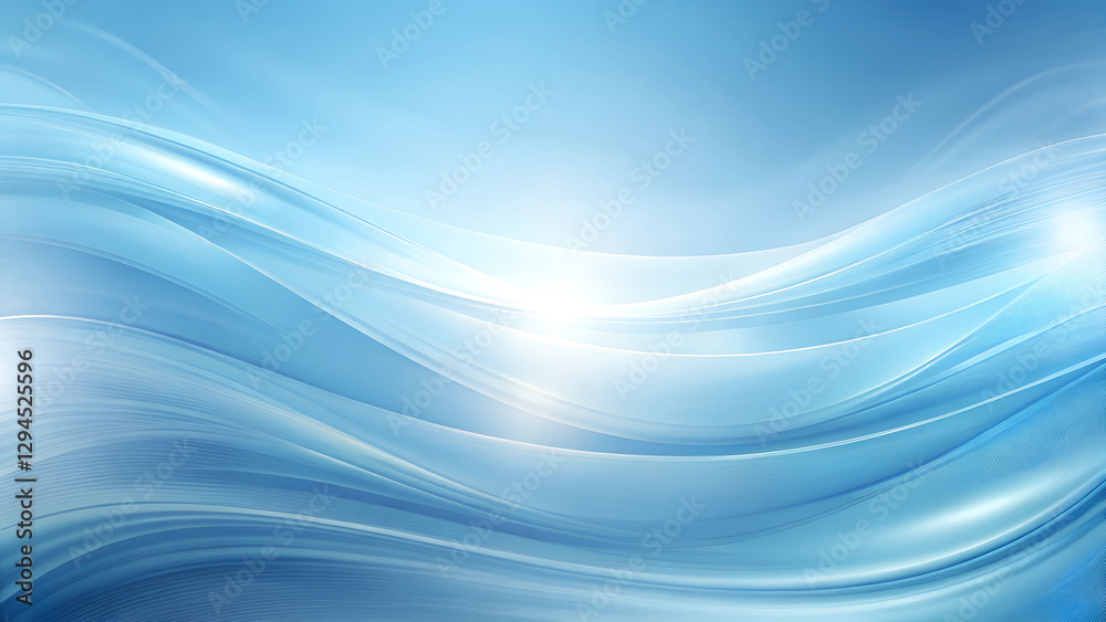 Abstract Blue Wave Background with Soft Light Effects and Smooth ...